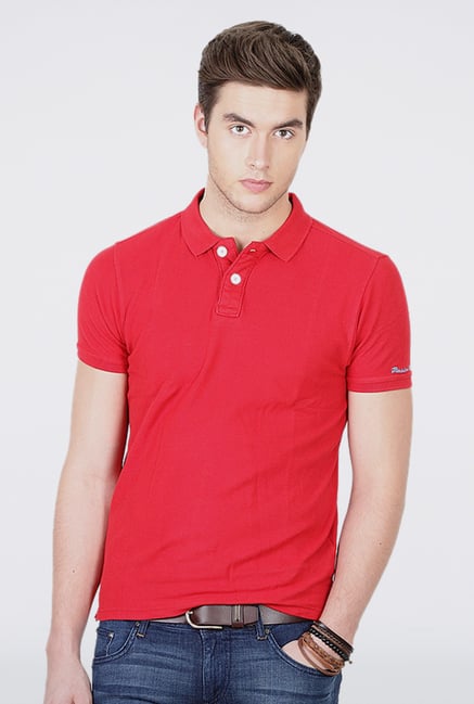 Basics Red Polo T Shirt Basics Red Polo T Shirt