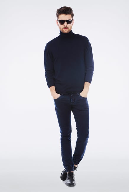 Basics Navy Turtle neck T Shirt Basics Navy Turtle neck T Shirt
