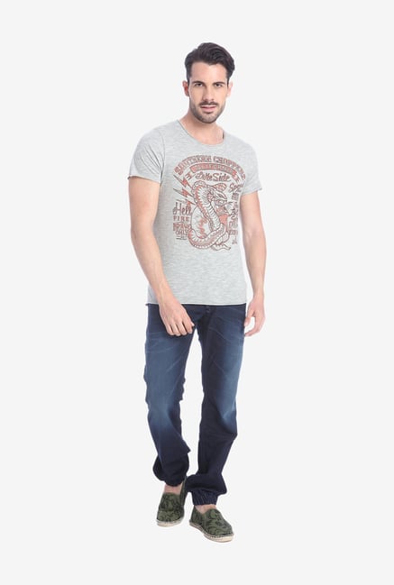 Jack & Jones Grey Graphic T Shirt Jack & Jones Grey Graphic T Shirt