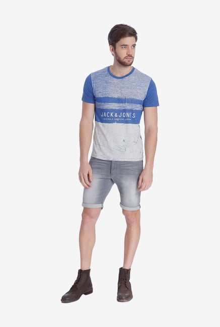 Jack & Jones Blue Printed T Shirt Jack & Jones Blue Printed T Shirt