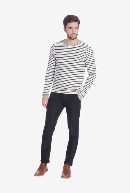 Jack & Jones White Striped T Shirt Jack & Jones White Striped T Shirt