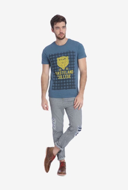 Jack & Jones Blue Graphic T Shirt Jack & Jones Blue Graphic T Shirt