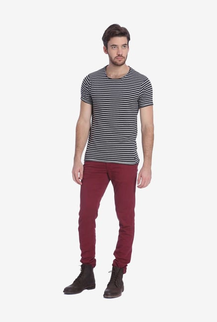 Jack & Jones Grey Striped T Shirt Jack & Jones Grey Striped T Shirt