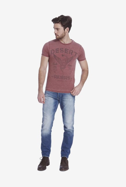 Jack & Jones Maroon Graphic T Shirt Jack & Jones Maroon Graphic T Shirt