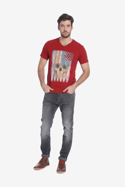 Jack & Jones Red Graphic T Shirt Jack & Jones Red Graphic T Shirt