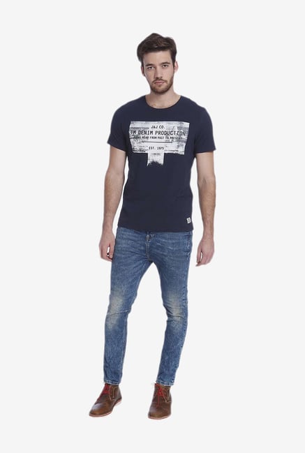 Jack & Jones Navy Graphic T Shirt Jack & Jones Navy Graphic T Shirt