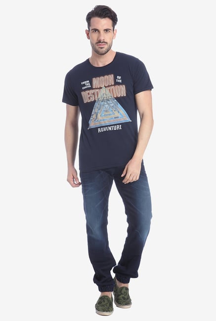 Jack & Jones Navy Graphic T Shirt Jack & Jones Navy Graphic T Shirt
