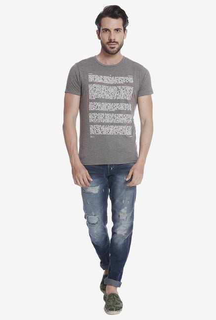 Jack & Jones Grey Graphic T Shirt Jack & Jones Grey Graphic T Shirt