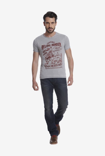 Jack & Jones Grey Graphic T Shirt Jack & Jones Grey Graphic T Shirt