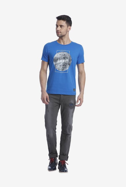 Jack & Jones Blue Graphic T Shirt Jack & Jones Blue Graphic T Shirt