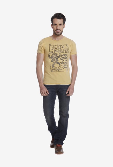 Jack & Jones Yellow Graphic T Shirt Jack & Jones Yellow Graphic T Shirt