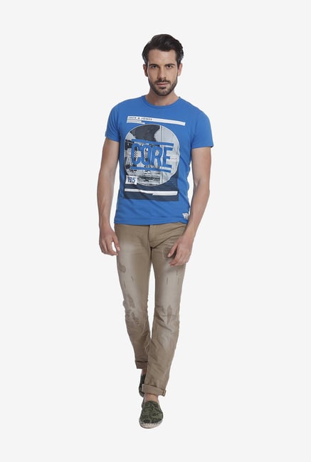 Jack & Jones Blue Graphic T Shirt Jack & Jones Blue Graphic T Shirt