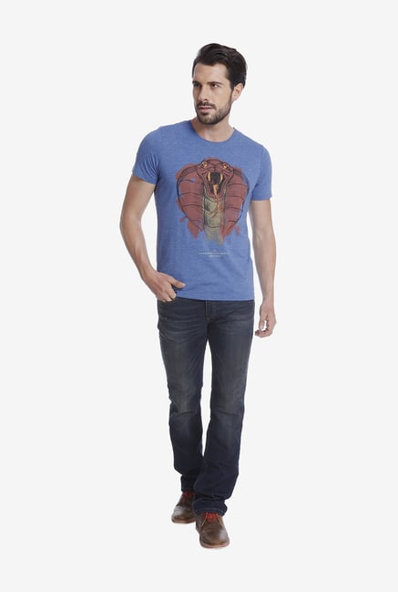 Jack & Jones Blue Graphic T Shirt Jack & Jones Blue Graphic T Shirt