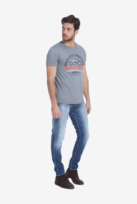 Jack & Jones Grey Graphic T Shirt Jack & Jones Grey Graphic T Shirt
