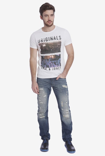 Jack & Jones White Graphic T Shirt Jack & Jones White Graphic T Shirt