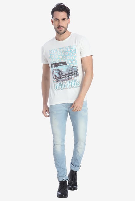 Jack & Jones White Graphic T Shirt Jack & Jones White Graphic T Shirt