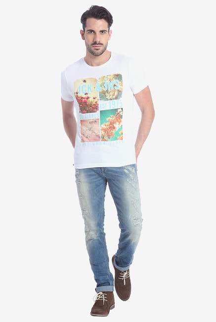 Jack & Jones White Graphic T Shirt Jack & Jones White Graphic T Shirt