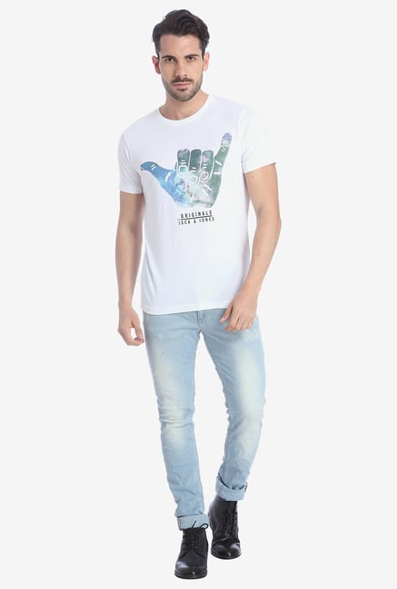 Jack & Jones White Graphic T Shirt Jack & Jones White Graphic T Shirt