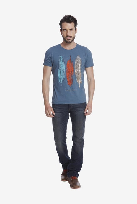 Jack & Jones Blue Graphic T Shirt Jack & Jones Blue Graphic T Shirt
