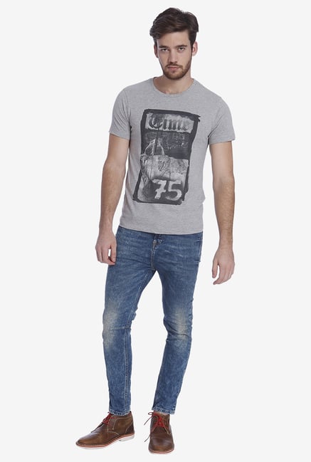Jack & Jones Grey Graphic T Shirt Jack & Jones Grey Graphic T Shirt