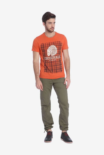 Jack & Jones Orange Graphic T Shirt Jack & Jones Orange Graphic T Shirt