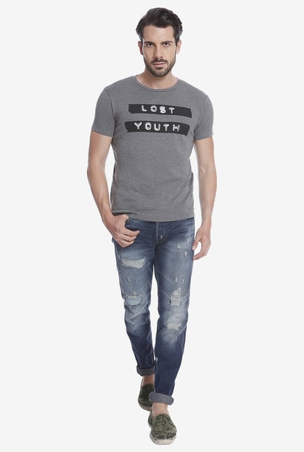 Jack & Jones Grey Graphic T Shirt Jack & Jones Grey Graphic T Shirt