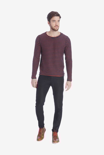 Jack & Jones Navy Striped T Shirt Jack & Jones Navy Striped T Shirt