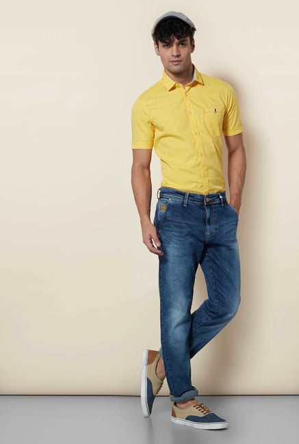 Lawman Yellow Short Sleeve Casual Shirt Lawman Yellow Short Sleeve Casual Shirt