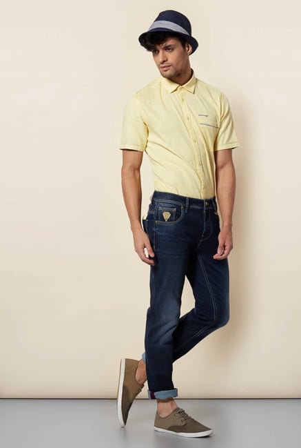 Lawman Yellow Short Sleeve Casual Shirt Lawman Yellow Short Sleeve Casual Shirt