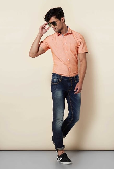Lawman Orange Short Sleeve Casual Shirt Lawman Orange Short Sleeve Casual Shirt