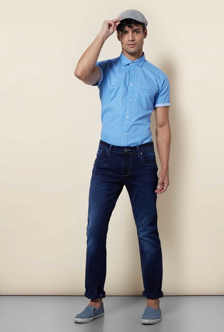 Lawman Blue Short Sleeve Casual Shirt Lawman Blue Short Sleeve Casual Shirt