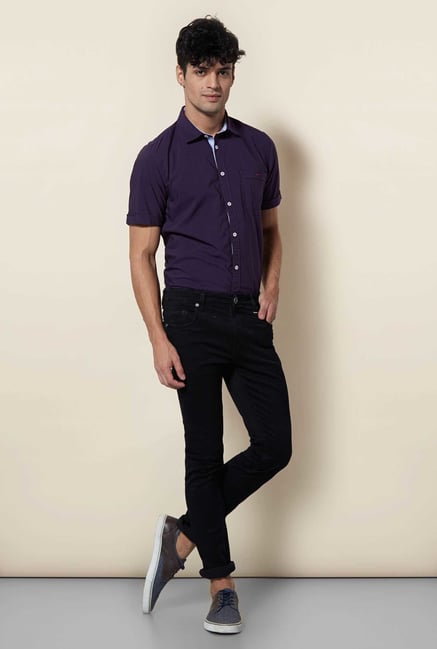 Lawman Purple Short Sleeve Casual Shirt Lawman Purple Short Sleeve Casual Shirt