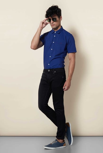 Lawman Royal Blue Short Sleeve Casual Shirt Lawman Royal Blue Short Sleeve Casual Shirt