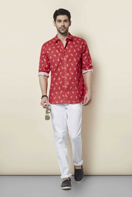 Lawman Blood Red Full Sleeve Casual Shirt Lawman Blood Red Full Sleeve Casual Shirt