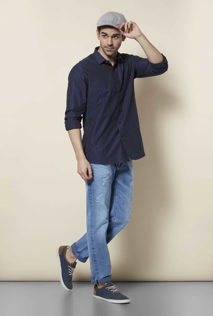 Lawman Deep Blue Full Sleeve Casual Shirt Lawman Deep Blue Full Sleeve Casual Shirt