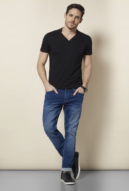 celio* Blue Straight Fit Jeans celio* Blue Straight Fit Jeans