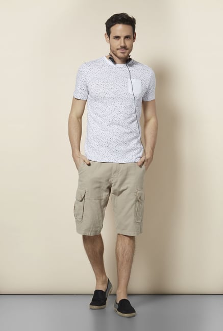 celio* Beige Cotton Shorts celio* Beige Cotton Shorts