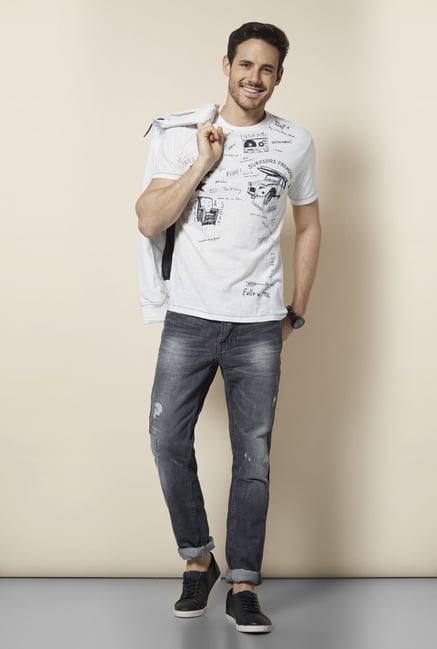 celio* Off White Crew Neck T Shirt celio* Off White Crew Neck T Shirt