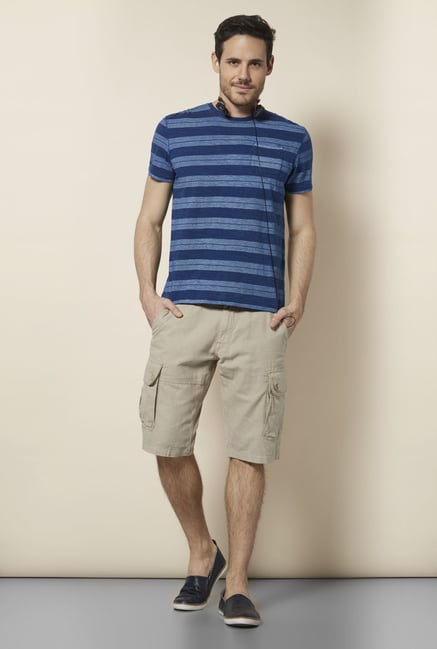 celio* Indigo Crew Neck Cotton T Shirt celio* Indigo Crew Neck Cotton T Shirt