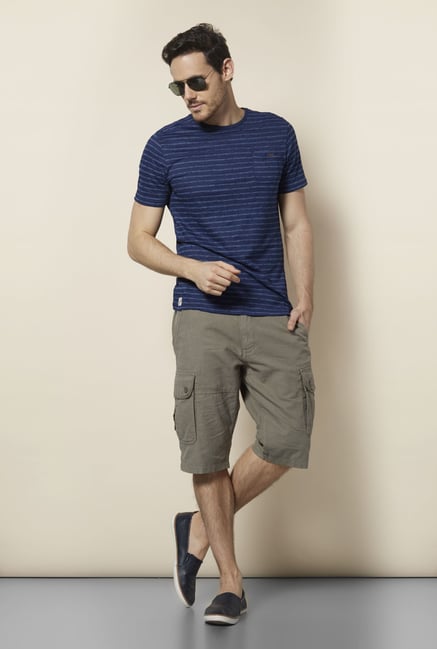 celio* Indigo Cotton Crew Neck T Shirt celio* Indigo Cotton Crew Neck T Shirt