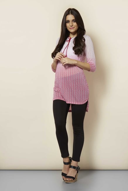 109 F Pink Block Print Tunic 109 F Pink Block Print Tunic