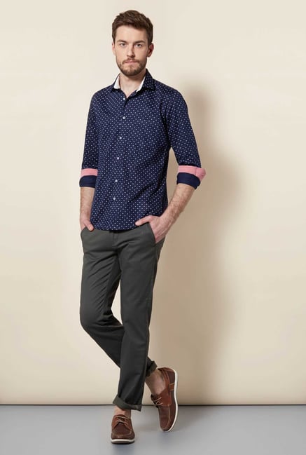 Easies Navy Cotton Shirt Easies Navy Cotton Shirt