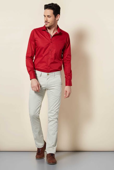 Easies Red Solid Shirt Easies Red Solid Shirt