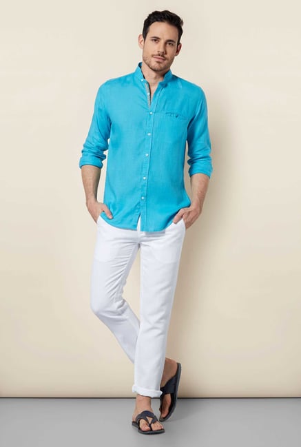 Easies River Blue Cotton Shirt Easies River Blue Cotton Shirt