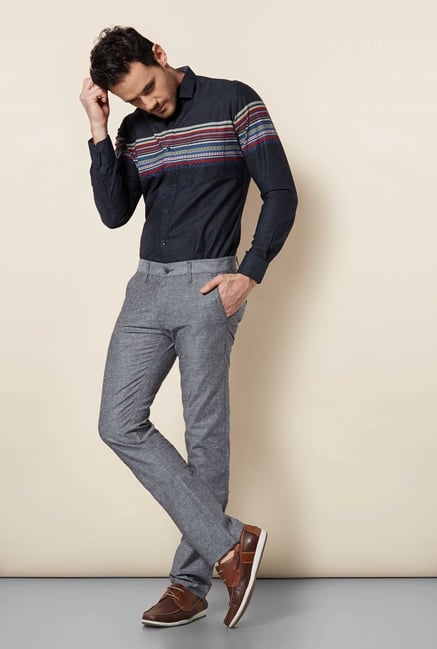 Easies Steel Grey Linen Trouser Easies Steel Grey Linen Trouser