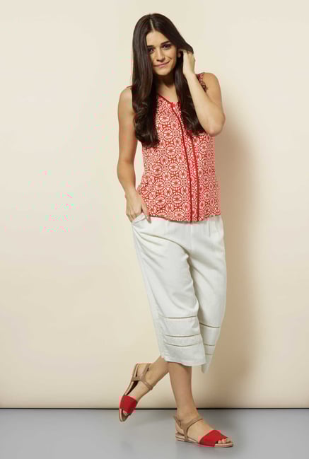 109 F Red Printed Jersey Top 109 F Red Printed Jersey Top
