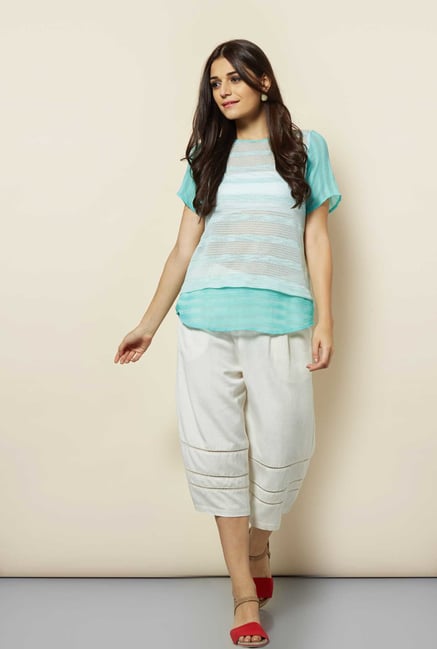 109 F Aqua Striped Top 109 F Aqua Striped Top