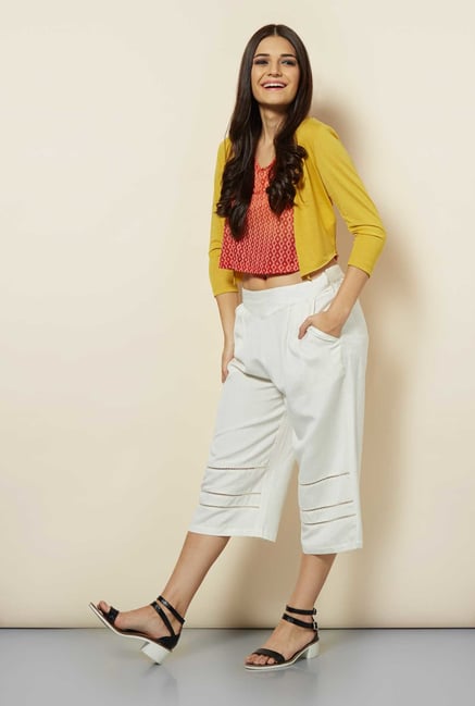 109 F White Solid Culotte 109 F White Solid Culotte
