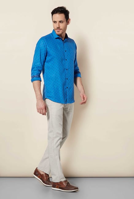 Easies Blue Dot Print Shirt Easies Blue Dot Print Shirt