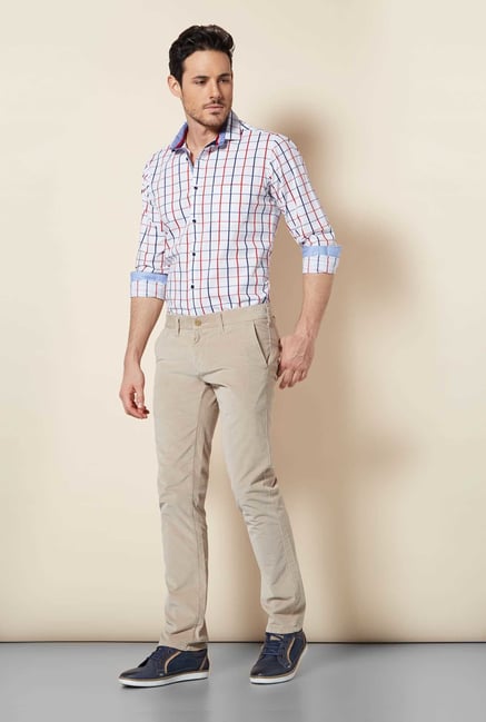 Easies Beige Slim Fit Trouser Easies Beige Slim Fit Trouser